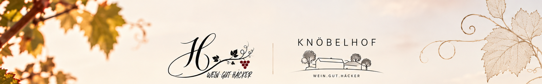 Wein.Gut.Häcker – H mit Weinrebe und Knöbelhof